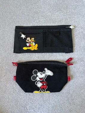 Disney Bundle: Mickey Sequin Travel Pouch & Mickey/Pluto Car Visor Organizer